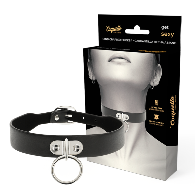 COQUETTE CHIC DESIRE - COLLIER EN CUIR VEGAN ACCESSOIRE FÉTICHISME FEMME