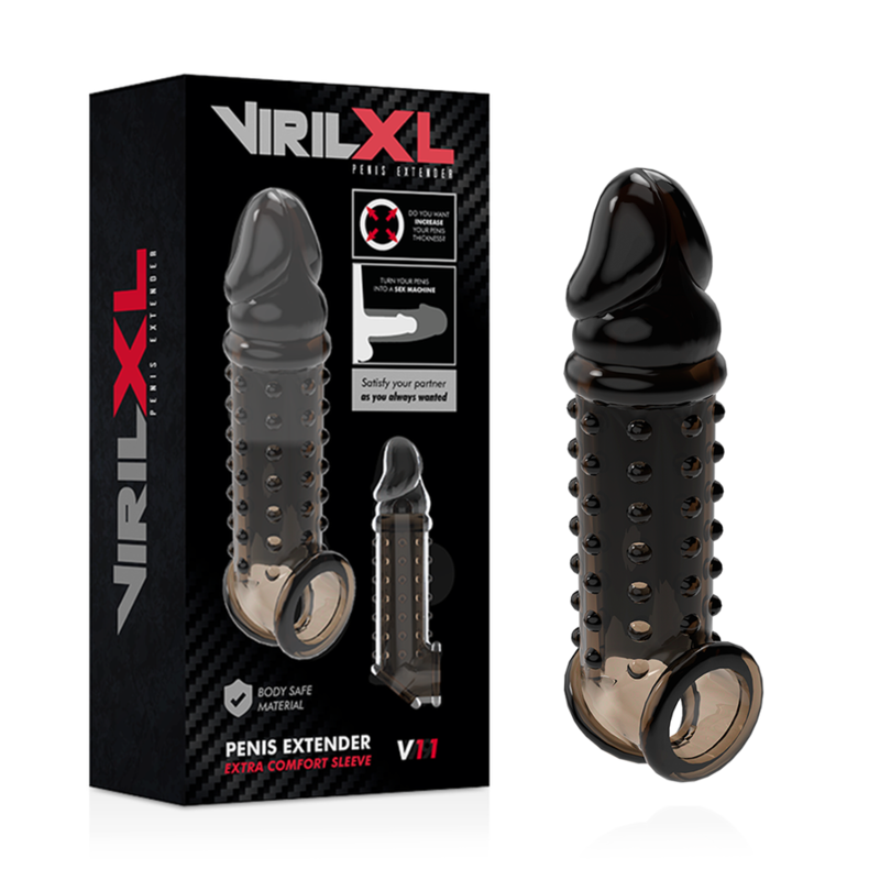 VIRILXL - EXTENSIÓN DE PENE Y FUNDA V11 NEGRO