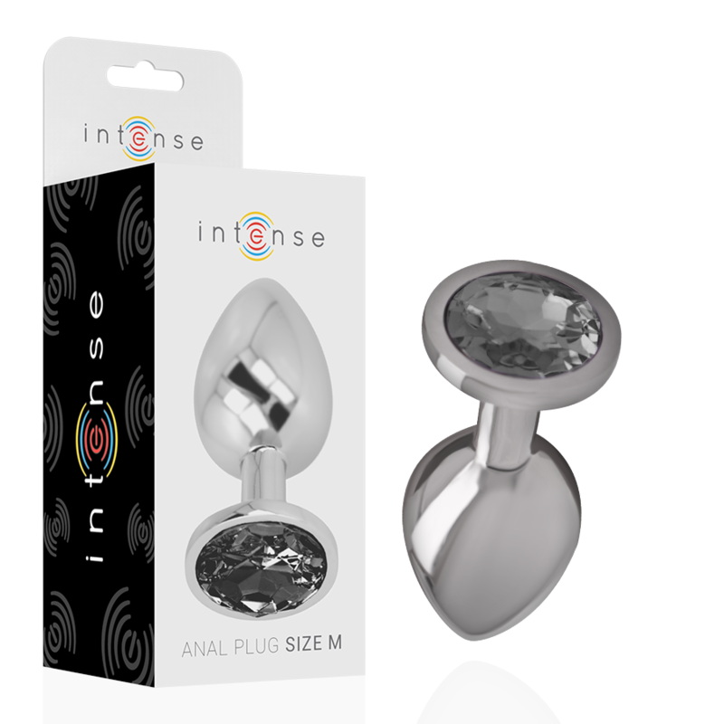 INTENSE - PLUG ANAL DE ALUMINIO Y VIDRIO NEGRO TALLA M