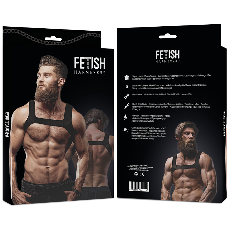 ACTITUD SUMISA FETICHE - ARNÉS DE PECHO DE NEOPRENO PARA HOMBRE TALLA M