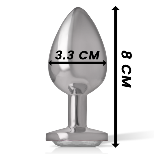 INTENSE - PLUG ANAL DE ALUMINIO METAL CORAZÓN BLANCO TALLA M