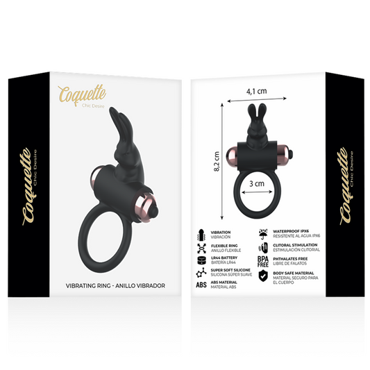 COQUETTE CHIC DESIRE - ANILLO PARA EL PENE CON VIBRADOR NEGRO/DORADO