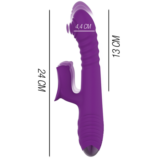 INTENSE - IGGY VIBRATEUR RECHARGEABLE MULTIFONCTION HAUT ET BAS AVEC STIMULATEUR CLITORISÉ VIOLET