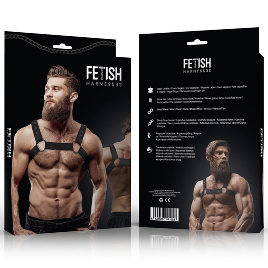 ACTITUD SUMISA FETISH - ARNÉS DEPORTIVO DE PECHO DE NEOPRENO AJUSTABLE PARA HOMBRES