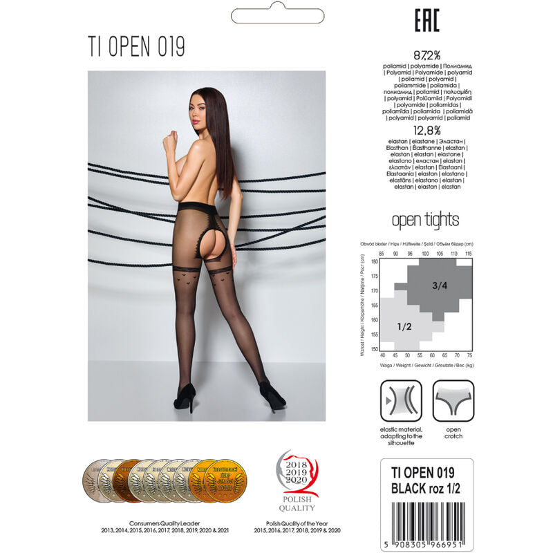 PASSION - TIOPEN 019 BLACK/RED TIGHTS 3/4 20 DEN