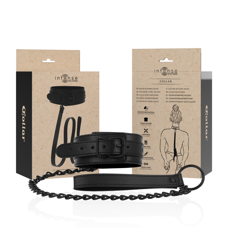 INTENSE - COLLIER FÉTICHISME EN CUIR VEGAN