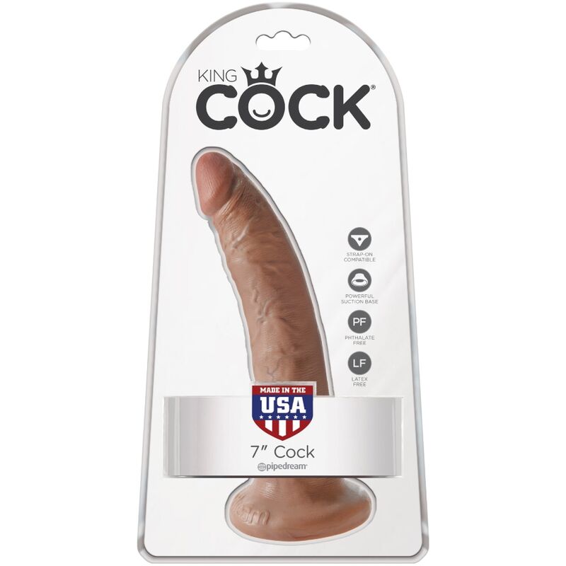 KING COCK - PÉNIS RÉALISTE 17,5 CM CARAMEL