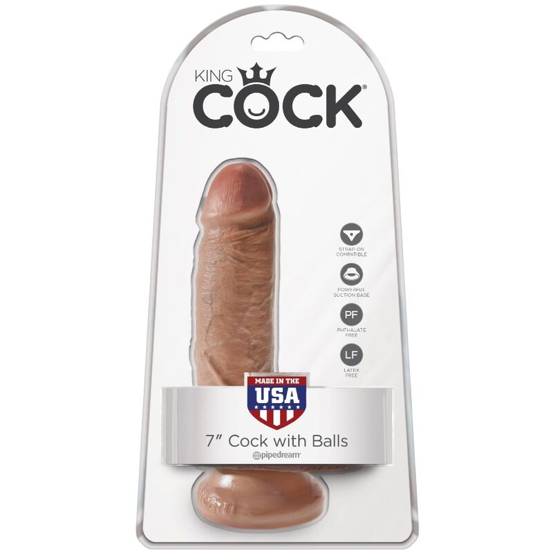 KING COCK - PÉNIS RÉALISTE AVEC COUILLES 13,2 CM CARAMEL