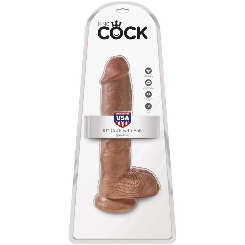 KING COCK - PENE REALISTA CON BOLAS 19.8 CM CARAMELO