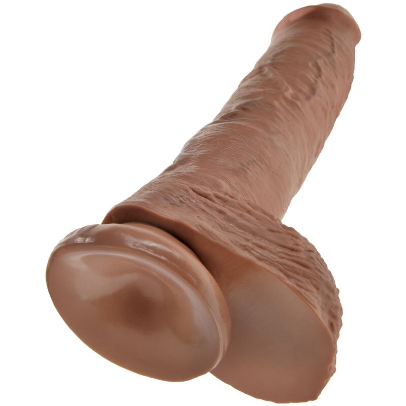 KING COCK - PENE REALISTA CON BOLAS 19.8 CM CARAMELO
