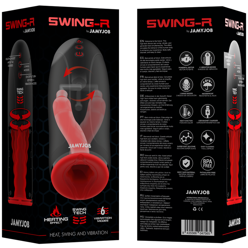 JAMYJOB - SWING-R MASTURBADOR CON EFECTO DE CALOR, TECNOLOGÍA SWING Y VIBRACIÓN