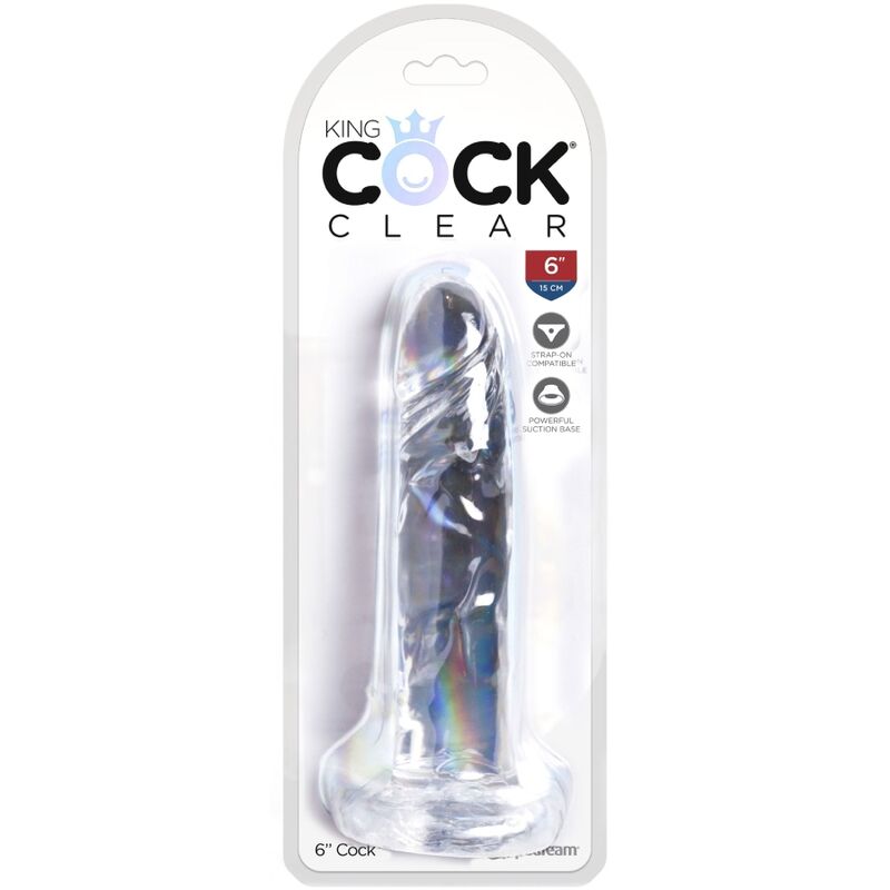KING COCK - PENE REALISTA CLARO 15,5 CM TRANSPARENTE