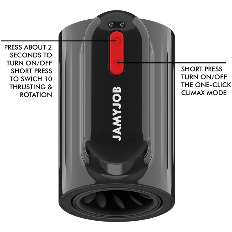 JAMYJOB - MASTURBATEUR VORTEX THRUSTING ET TECHNOLOGIE DE ROTATION À 360° MODE TURBO