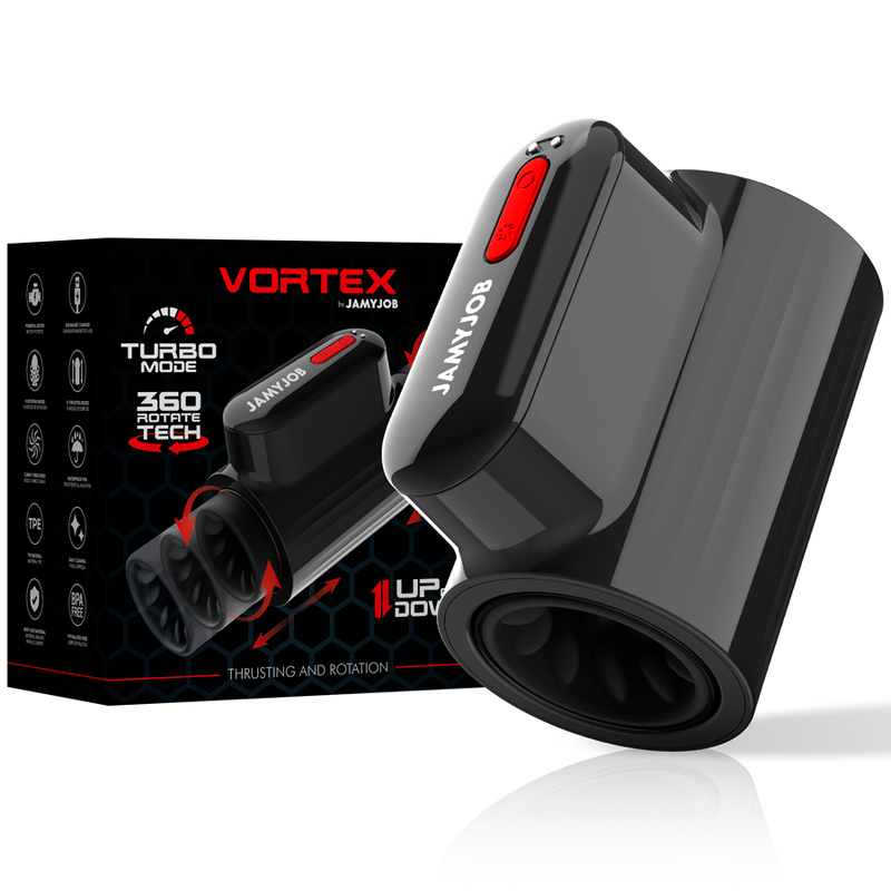 JAMYJOB - MASTURBATEUR VORTEX THRUSTING ET TECHNOLOGIE DE ROTATION À 360° MODE TURBO