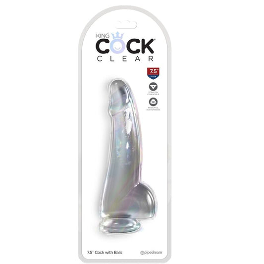KING COCK - GODE TRANSPARENT AVEC TESTICULES 15,2 CM TRANSPARENT