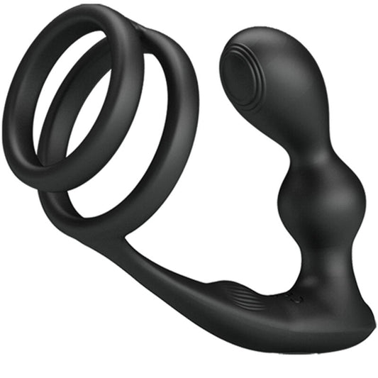 PRETTY LOVE - ANILLO MARSHALL PARA EL PENE CON PLUG ANAL VIBRATORIO Y CONTROL REMOTO