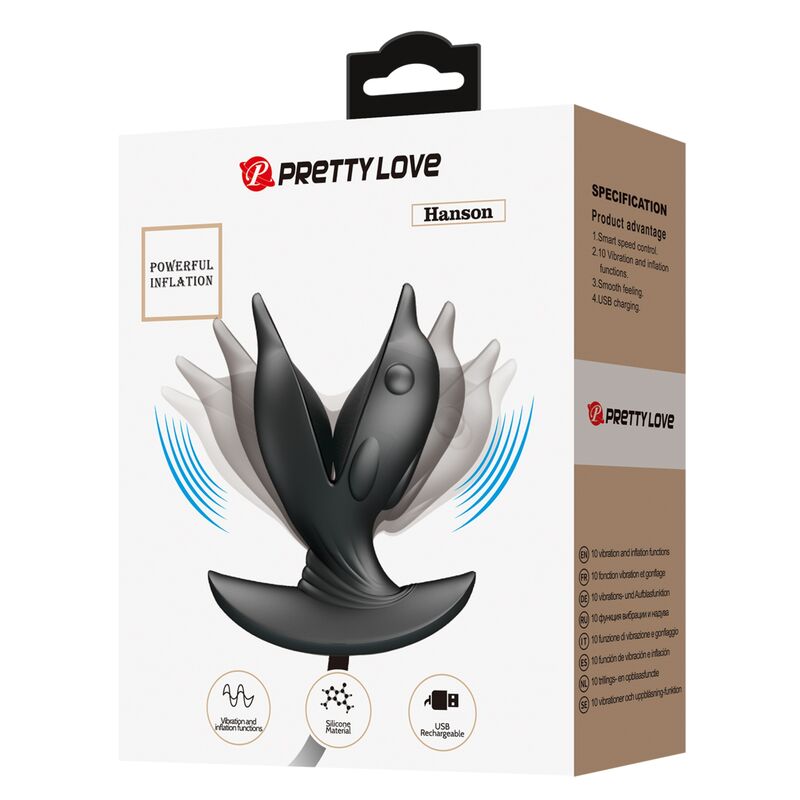 PRETTY LOVE - PLUG ANAL DELFIN INFLABLE Y RECARGABLE