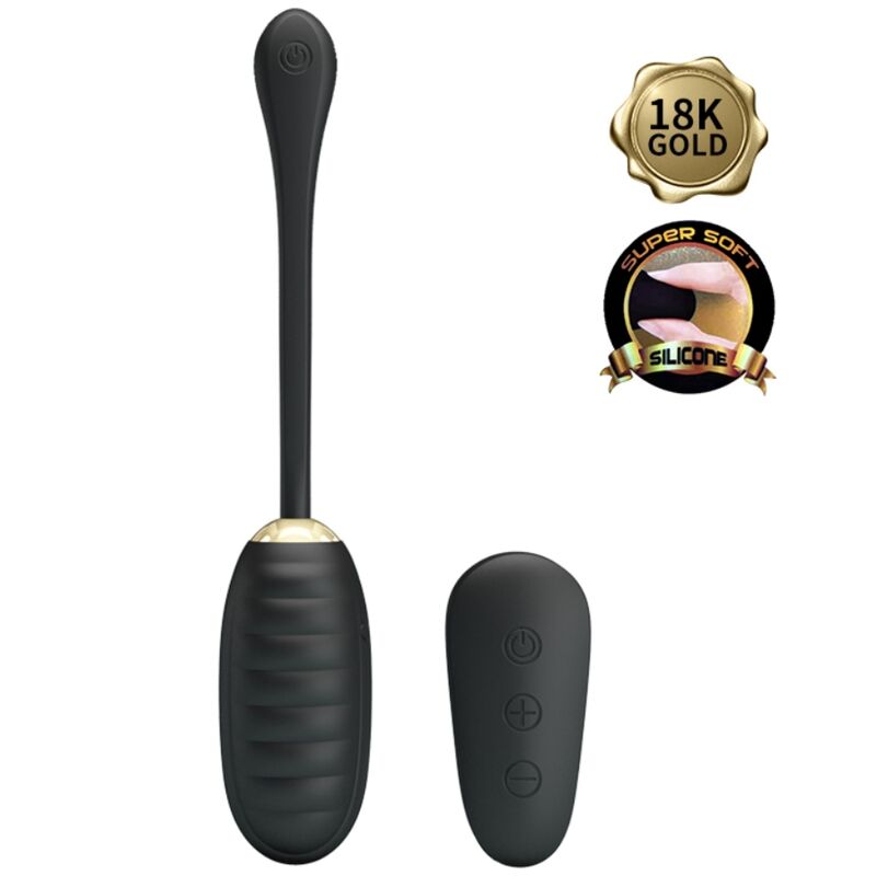 PRETTY LOVE - ŒUF VIBRANT RECHARGEABLE DE LUXE DOREEN NOIR TÉLÉCOMMANDE