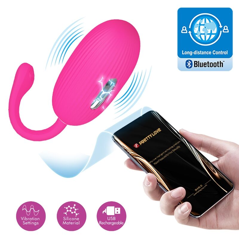 PRETTY LOVE - HUEVO VIBRADOR RECARGABLE DOREEN MAGENTA CONTROL REMOTO