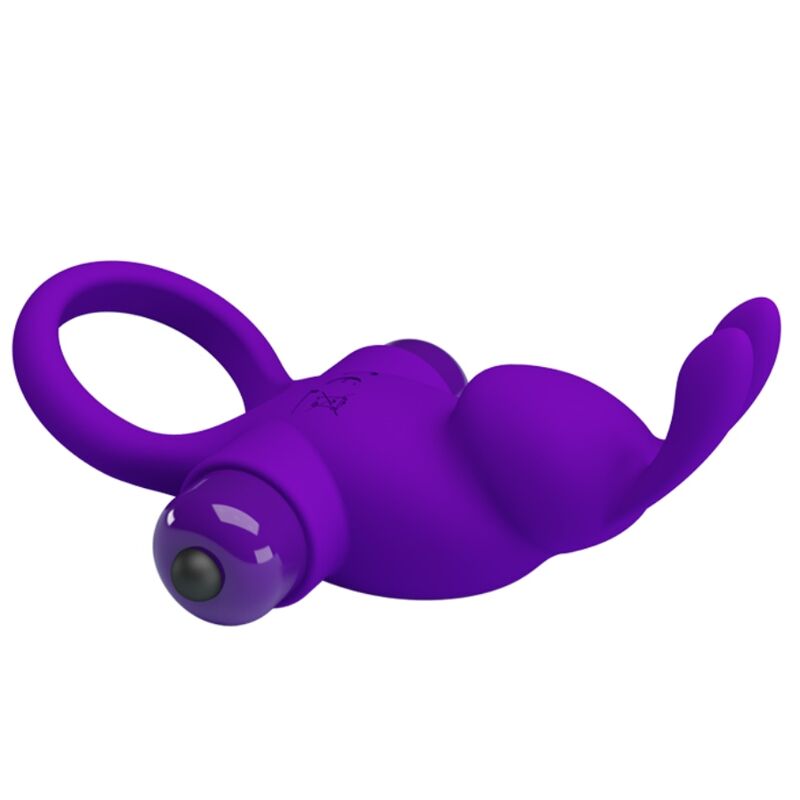 PRETTY LOVE - ANILLO VIBRADOR CONEJO PARA PENE MORADO