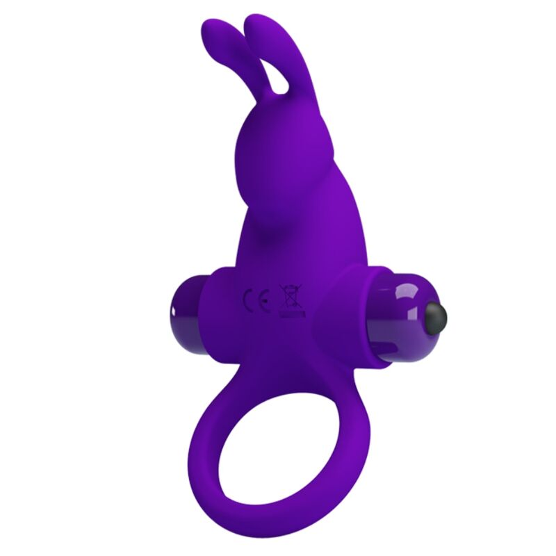 PRETTY LOVE - ANILLO VIBRADOR CONEJO PARA PENE MORADO