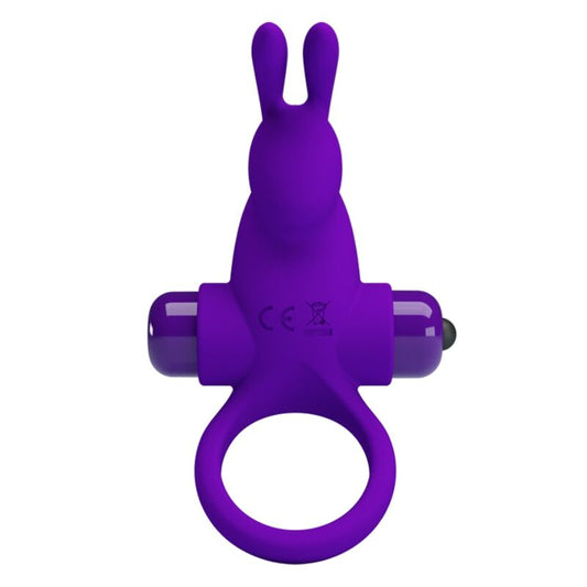 PRETTY LOVE - ANILLO VIBRADOR CONEJO PARA PENE MORADO