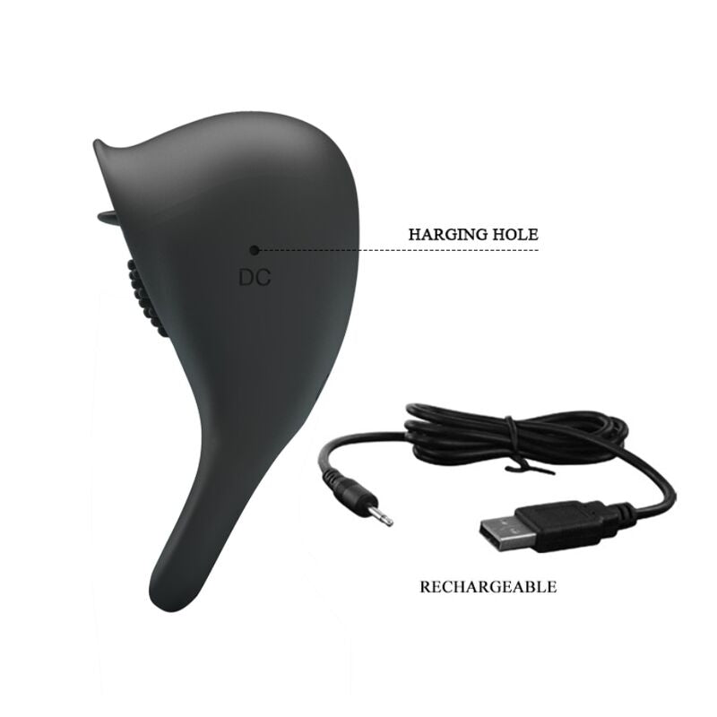 PRETTY LOVE - ANILLO VIBRADOR PARA EL PENE CON LENGUA NEGRA