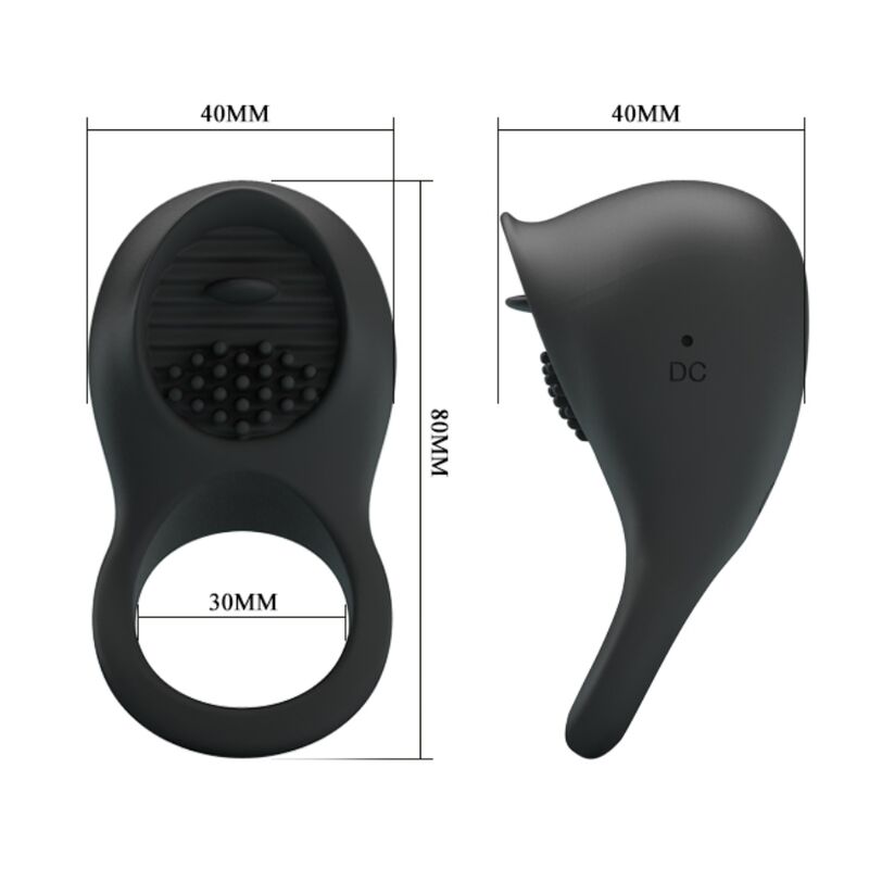 PRETTY LOVE - ANILLO VIBRADOR PARA EL PENE CON LENGUA NEGRA