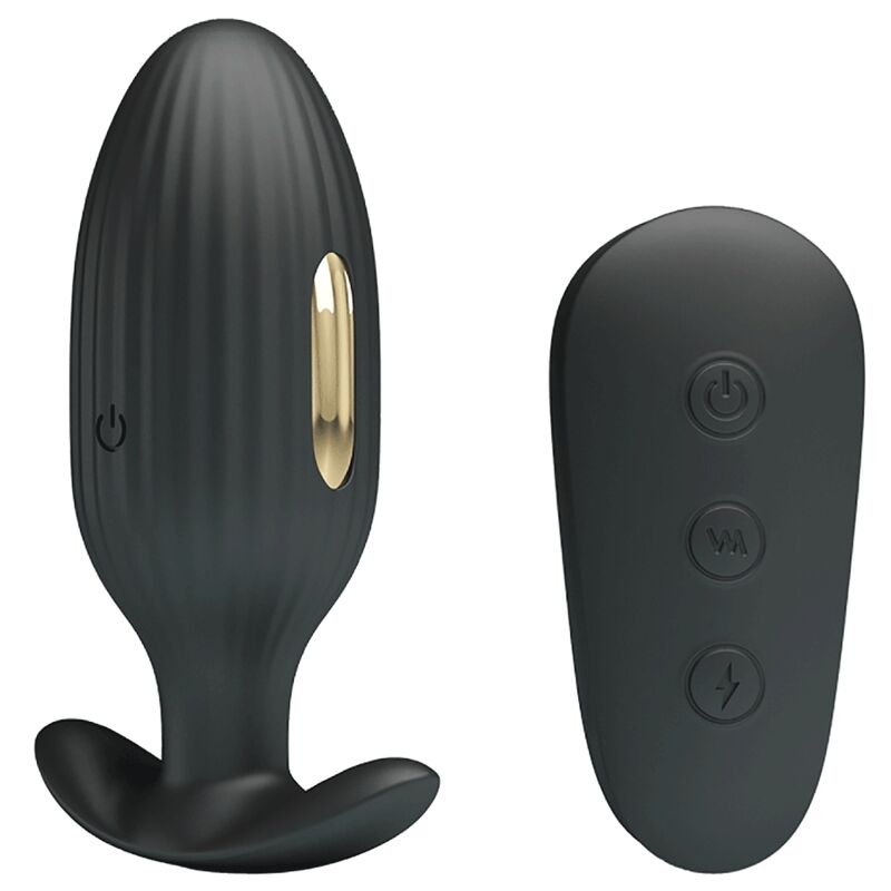 PRETTY LOVE - VIBRADOR ANAL RECARGABLE KELLY PLUG NEGRO