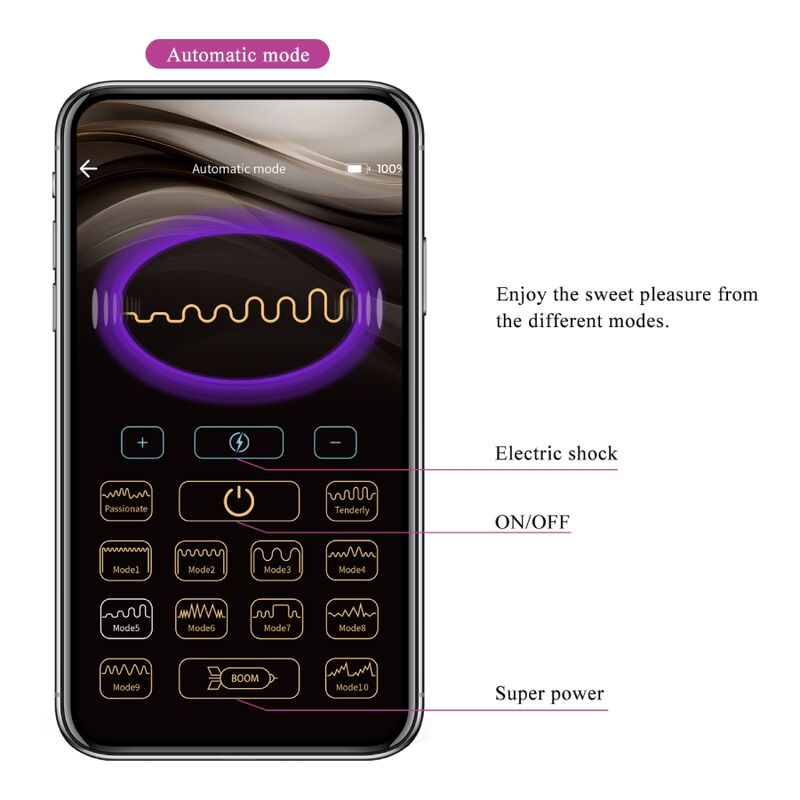 PRETTY LOVE - PLUG ANAL JEFFERSON CONTROLADO POR APLICACIÓN NEGRO