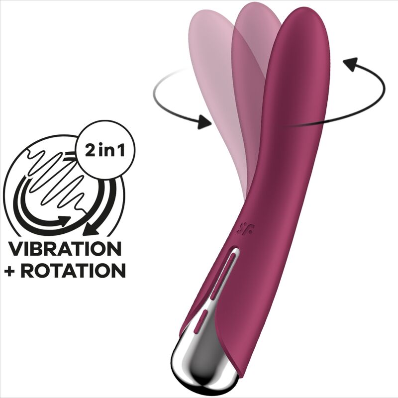 SATISFYER - VIBRADOR GIRATORIO CON ROTADOR DEL PUNTO G ROJO