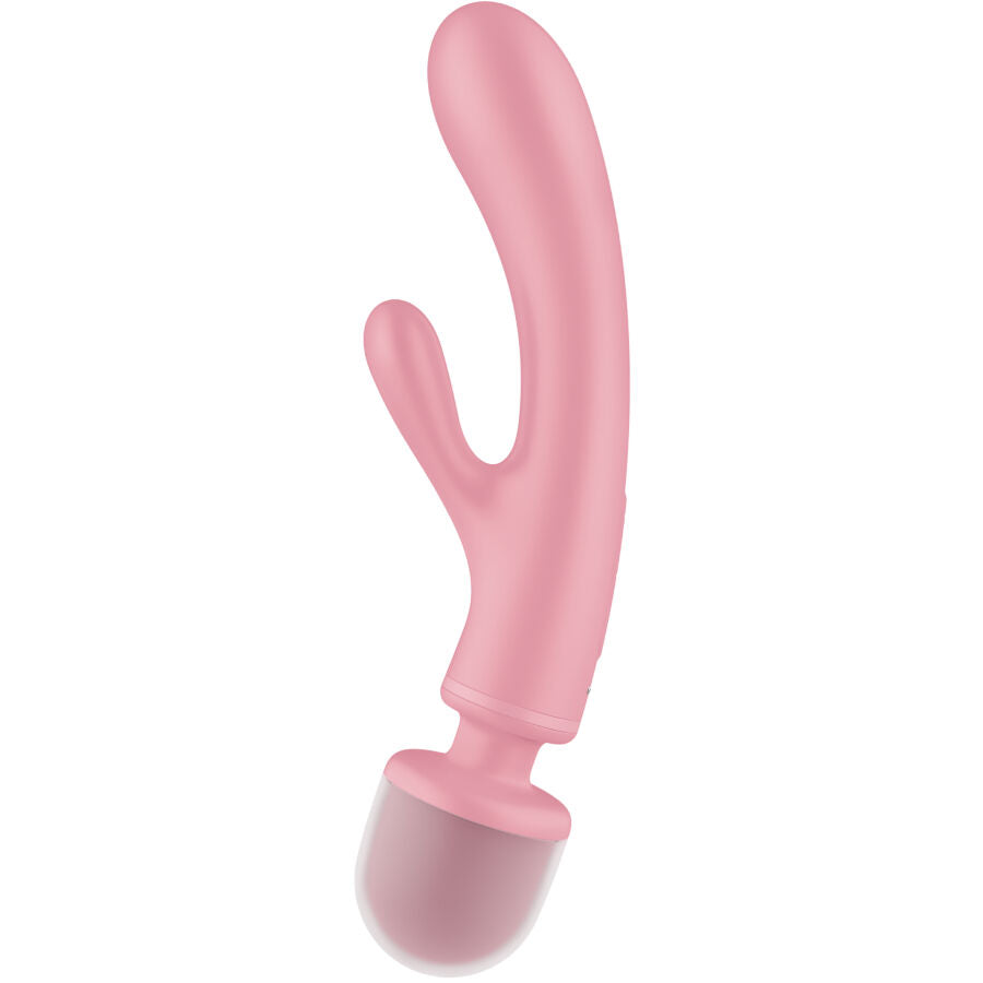 SATISFYER - MASAJEADOR VIBRADOR CONEJO TRIPLE LOVER ROSA