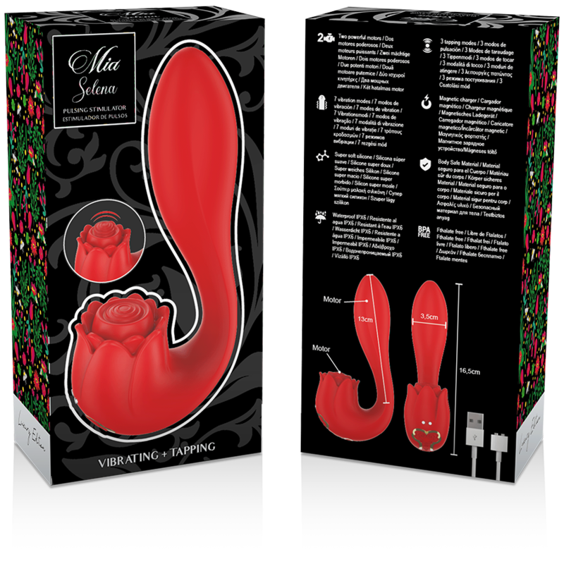 MIA - SELENA ESTIMULADOR VIBRADOR + TOQUE ROJO
