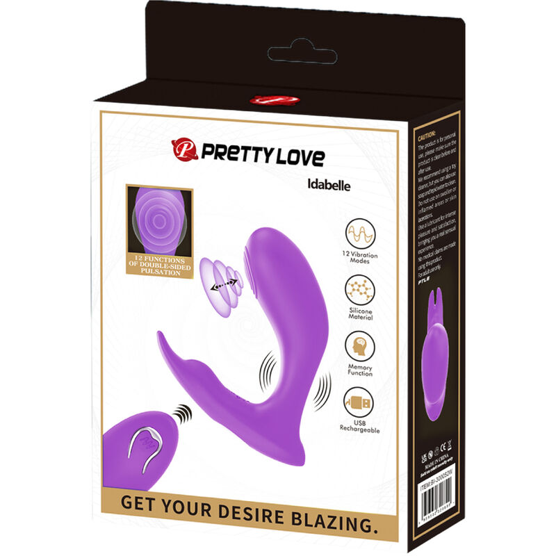 PRETTY LOVE - IDABELLE VIBRATION &amp; PULSATION TÉLÉCOMMANDE VIOLET