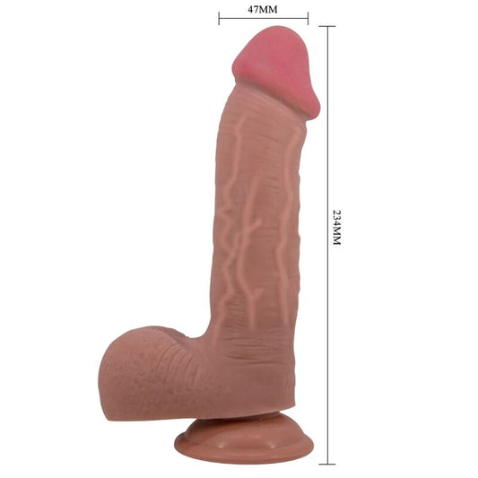 PRETTY LOVE - DILDO REALISTA SERIE PIEL DESLIZANTE CON VENTOSA PIEL DESLIZANTE MARRÓN 23,4 CM