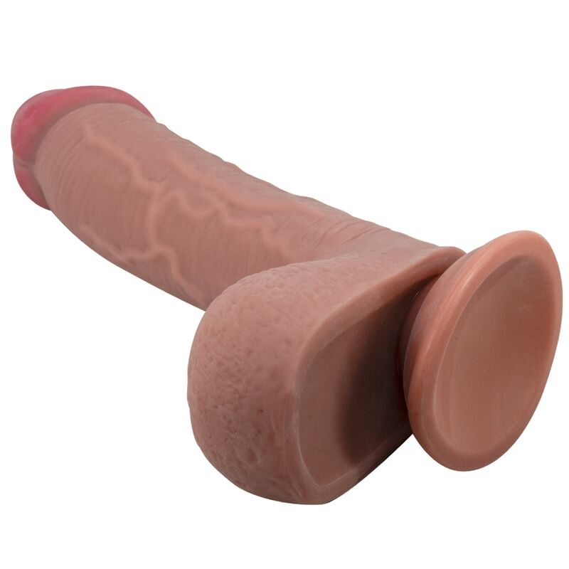 PRETTY LOVE - DILDO REALISTA SERIE PIEL DESLIZANTE CON VENTOSA PIEL DESLIZANTE MARRÓN 23,4 CM
