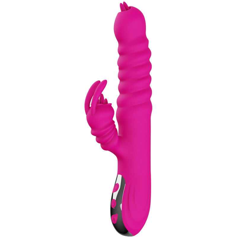 ARMONY - VIBRADOR MULTIFUNCIÓN DOBLE LENGUA CONEJO FUCSIA EFECTO CALOR