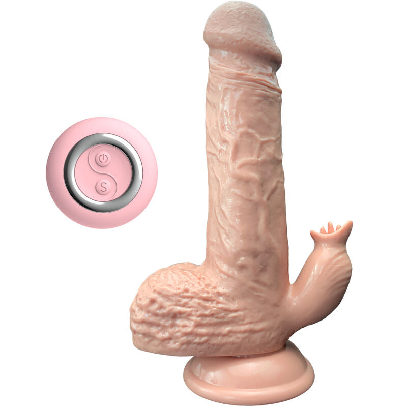 ARMONY - VIBRADOR REALISTA Y DILDO DE EMPUJE CON ESTIMULADOR DE LENGUA 19 CM