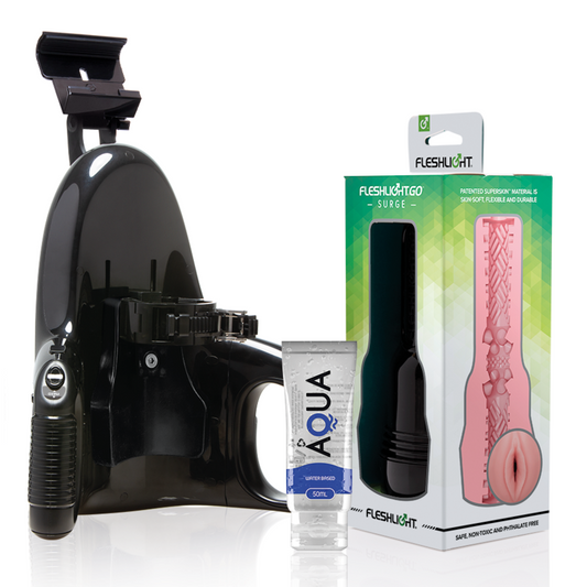 FLESHLIGHT - GO PINK LADY SURGE VAGINA + LANZAMIENTO UNIVERSAL + LUBRICANTE AQUA CALIDAD 50 ML