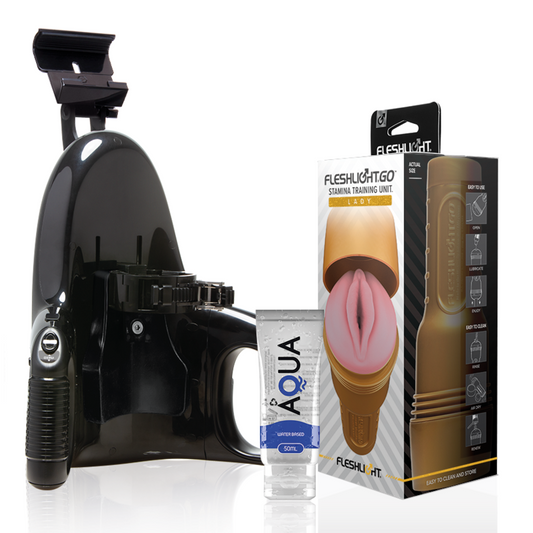 FLESHLIGHT - STAMINA GO TRAINING UNIT LADY + LANZAMIENTO UNIVERSAL + LUBRICANTE AQUA CALIDAD 50 ML