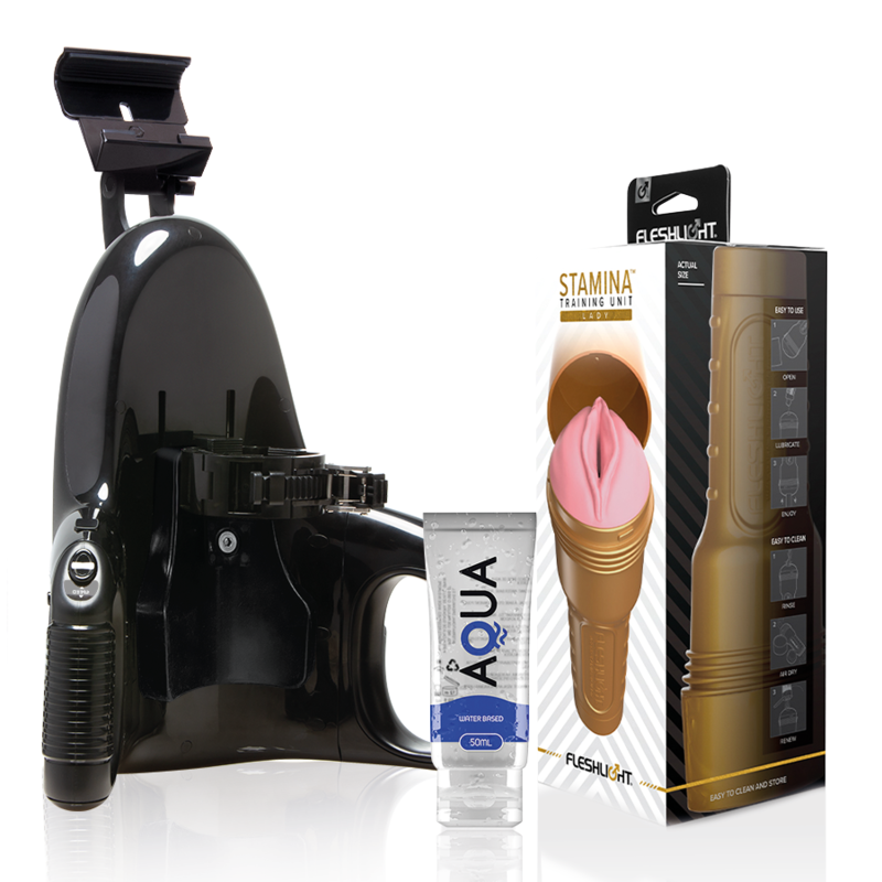 FLESHLIGHT - PINK LADY STAMINA TRAINING UNIT + LANCEMENT UNIVERSEL + LUBRIFIANT DE QUALITÉ AQUA 50 ML