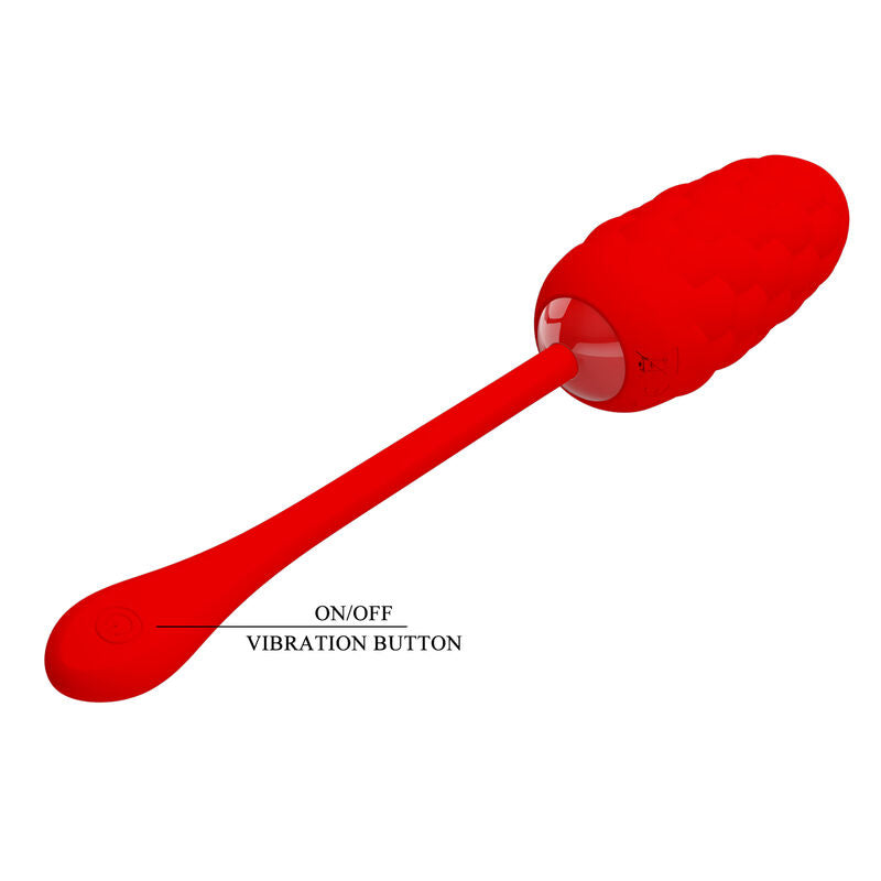 PRETTY LOVE - ŒUF VIBRANT À LA TEXTURE MARINE ROUGE RECHARGEABLE