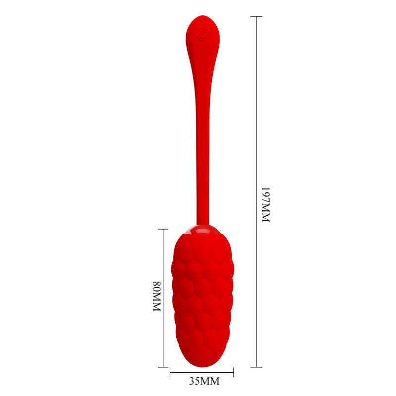 PRETTY LOVE - HUEVO VIBRADOR CON TEXTURA MARINA RECARGABLE ROJA