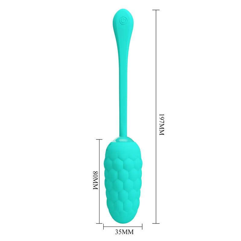 PRETTY LOVE - ŒUF VIBRANT À LA TEXTURE MARINE RECHARGEABLE VERT AQUA