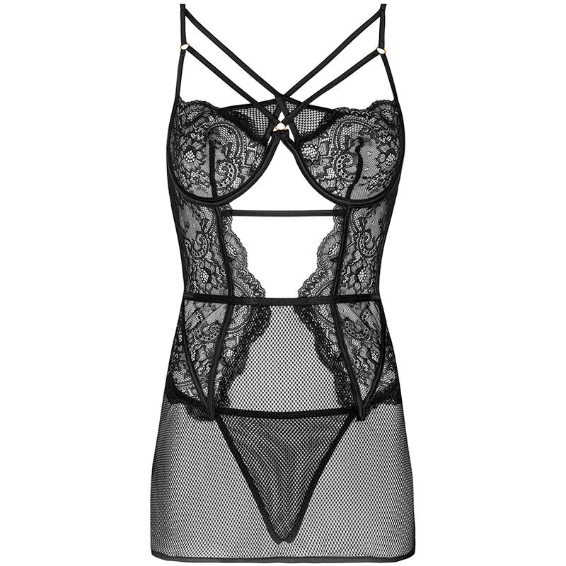 LIVCO CORSETTI FASHION - BARIRIN LC 90633 CAMISA + BRAGUITA NEGRA