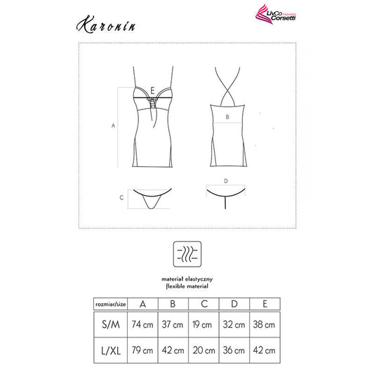 LIVCO CORSETTI FASHION - KARONIN LC 90628 CAMISA + BRAGUITA NEGRA