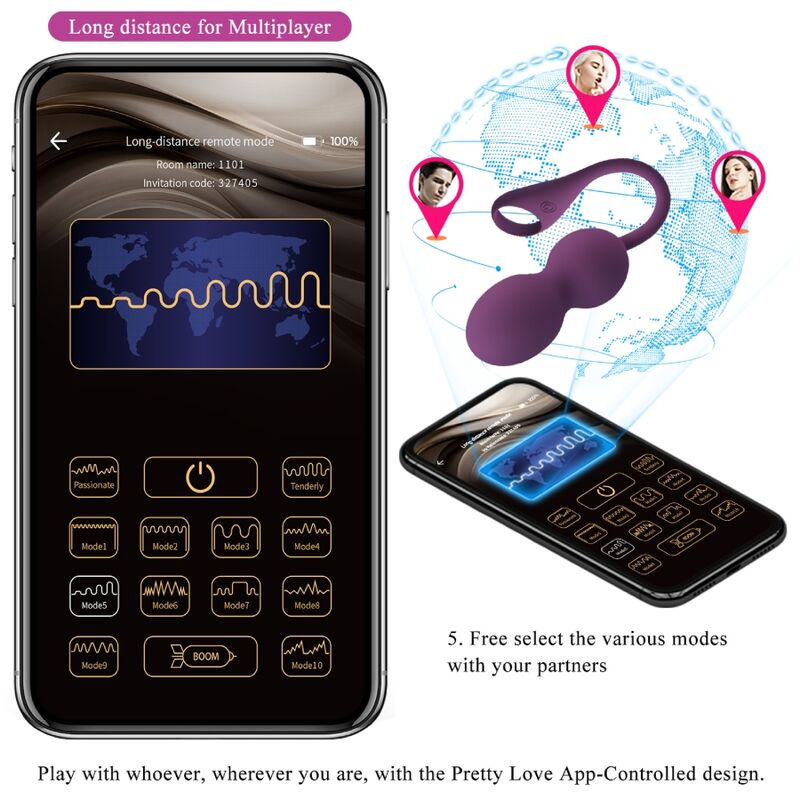 PRETTY LOVE - ELVIRA KEGEL BALLS TÉLÉCOMMANDE APPLI VIOLET