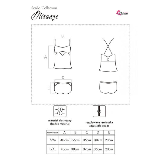 LIVCO CORSETTI FASHION - MIRAAZE LC 90567 CAMISA + PANTALÓN CORTO NEGRO