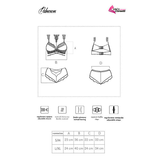 LIVCO CORSETTI FASHION - PALMENOM LC 90614 SUJETADOR + BRAGUITA NEGRO