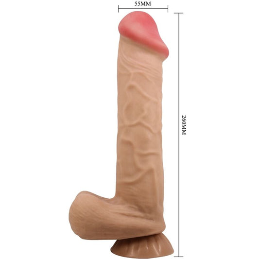 PRETTY LOVE - SERIE PIEL DESLIZANTE DILDO REALISTA CON VENTOSA PIEL DESLIZANTE COLOR CARNE 26 CM